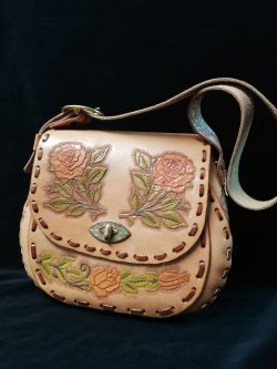 画像2: 50's〜60's 薔薇柄ヴィンテージレザーBag