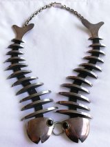 60's〜70's シルバー製　特大お魚ネックレス