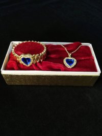 【DeadStock】40's SweetHeart ブレス＆ネックレスSet【箱付】