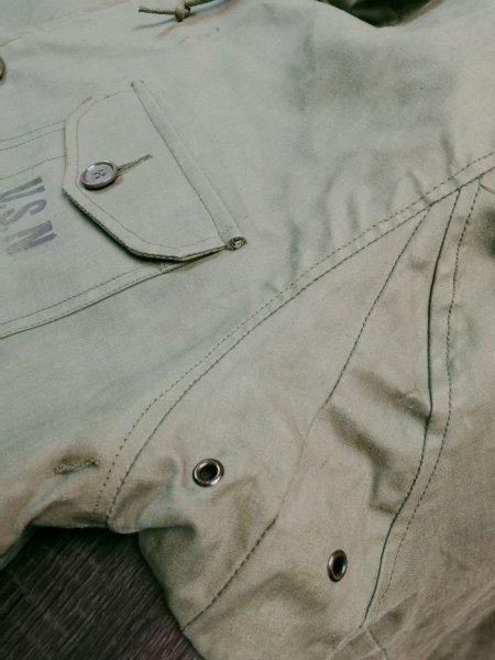 画像9: 40's WW2 U.S.NAVY DECK COAT (9)